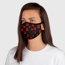 Маска с клапаном Bitcoin red logo money, цвет: 3D-черный