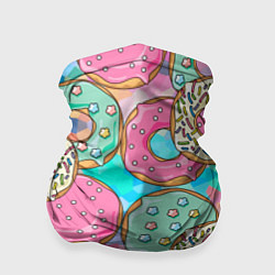 Бандана-труба Сахарные пончики, цвет: 3D-принт