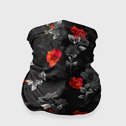 Бандана-труба Красные цветы, цвет: 3D-принт