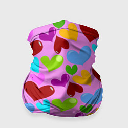 Бандана-труба Сердца, цвет: 3D-принт