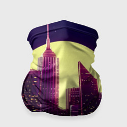 Бандана-труба Неоновый город, цвет: 3D-принт