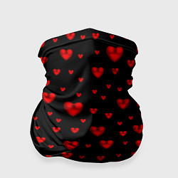 Бандана-труба Красные сердца, цвет: 3D-принт