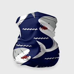 Бандана-труба Акулы, цвет: 3D-принт