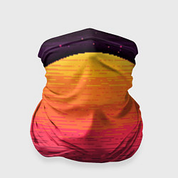 Бандана-труба Пиксельный закат, цвет: 3D-принт