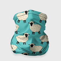 Бандана Овечки паттерн на бирюзовом