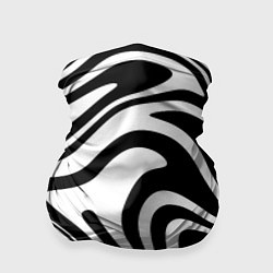 Бандана-труба Черно-белые полосы Black and white stripes, цвет: 3D-принт