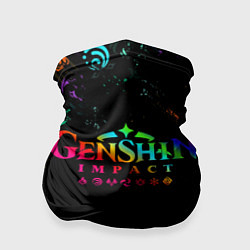 Бандана GENSHIN IMPACT NEON LOGO RAINBOW STYLE, ЭМБЛЕМЫ