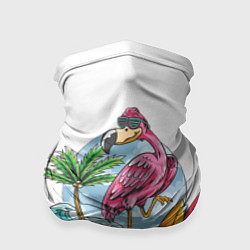 Бандана-труба Фламинго На Острове, цвет: 3D-принт
