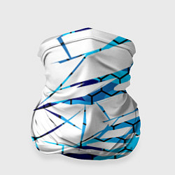 Бандана-труба 3D ВЗРЫВ ПЛИТ Белые и синие осколки, цвет: 3D-принт