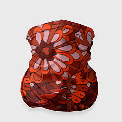 Бандана-труба Красные цветы абстракция, цвет: 3D-принт
