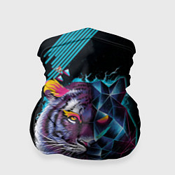 Бандана-труба Разноцветный тигр, цвет: 3D-принт
