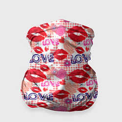Бандана-труба LOVE поцелуи, цвет: 3D-принт