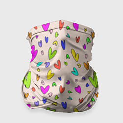 Бандана-труба Яркие розовые сердечки, цвет: 3D-принт