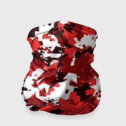 Бандана-труба Красно-белый камуфляж, цвет: 3D-принт