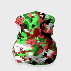 Бандана-труба Красно-зеленый камуфляж, цвет: 3D-принт