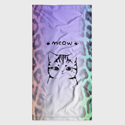 Бандана-труба Котик MEOW на радужном леопарде принт, цвет: 3D-принт — фото 2