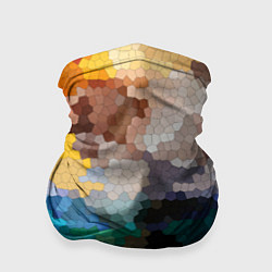 Бандана-труба Осенний мозаичный узор, цвет: 3D-принт