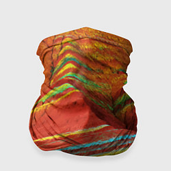 Бандана-труба Знаменитые разноцветные горы Китай, цвет: 3D-принт