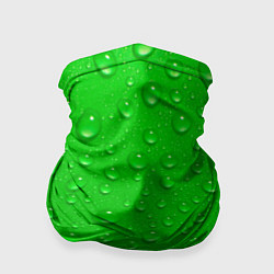 Бандана-труба Зеленый фон с росой, цвет: 3D-принт