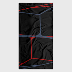 Бандана-труба Геометрические линии сине-красные, цвет: 3D-принт — фото 2