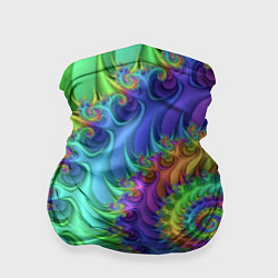 Бандана-труба Красочная фрактальная спираль Узор Colorful fracta, цвет: 3D-принт