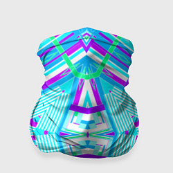 Бандана-труба Геометрический орнамент в голубых тонах, цвет: 3D-принт