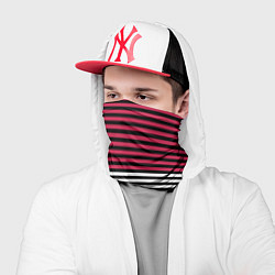 Бандана-труба Красно-коричневый полосатый узор, цвет: 3D-принт — фото 2