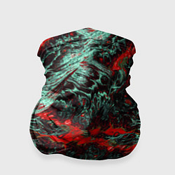 Бандана-труба Красно-Белая Вулканическая Лава, цвет: 3D-принт
