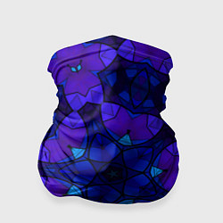Бандана-труба Калейдоскоп -геометрический сине-фиолетовый узор, цвет: 3D-принт