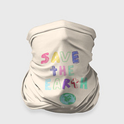 Бандана Save the earth на бежевом фоне