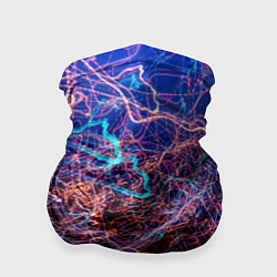 Бандана-труба Неоновые сети - Синий, цвет: 3D-принт