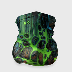 Бандана-труба Неоновый песок и камни - Зелёный, цвет: 3D-принт