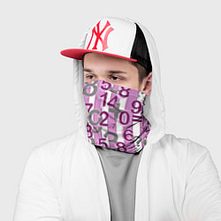 Бандана-труба Бело-розовый узор Арифметика, цвет: 3D-принт — фото 2