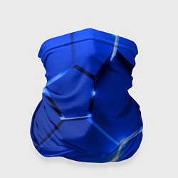 Бандана-труба Синие неоновые геометрические плиты, цвет: 3D-принт