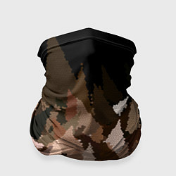 Бандана-труба Abstract mosaic pattern brown and black, цвет: 3D-принт