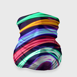Бандана-труба Кругообразные абстрактные лучи, цвет: 3D-принт