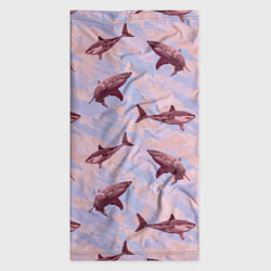 Бандана-труба Акулы на фоне неба, цвет: 3D-принт — фото 2