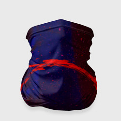 Бандана-труба Синий и красный абстрактный дым и краски, цвет: 3D-принт