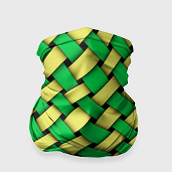 Бандана-труба Жёлто-зелёная плетёнка - оптическая иллюзия, цвет: 3D-принт