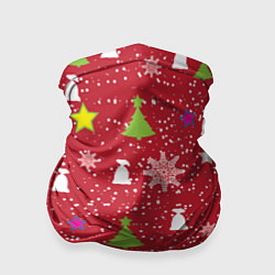 Бандана-труба Red new year, цвет: 3D-принт