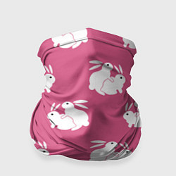 Бандана-труба Сексуальные кролики на розовом, цвет: 3D-принт