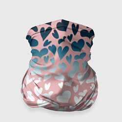 Бандана-труба Сердца розовые перламутровые паттерн, цвет: 3D-принт