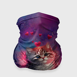 Бандана-труба Космически котенок, цвет: 3D-принт