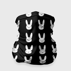 Бандана-труба Bunny pattern black, цвет: 3D-принт