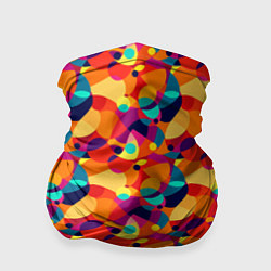 Бандана-труба Абстрактный узор из разноцветных окружностей, цвет: 3D-принт