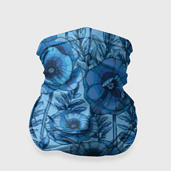 Бандана-труба Синие цветы, цвет: 3D-принт