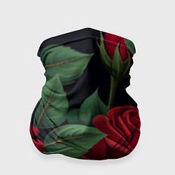 Бандана-труба Много красных роз, цвет: 3D-принт