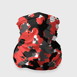 Бандана-труба Красно-черный камуфляж, цвет: 3D-принт