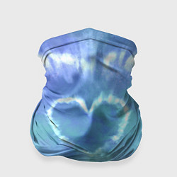 Бандана-труба Сердце - тай-дай - голубой, цвет: 3D-принт