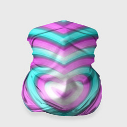 Бандана-труба Неоновые сердца, цвет: 3D-принт